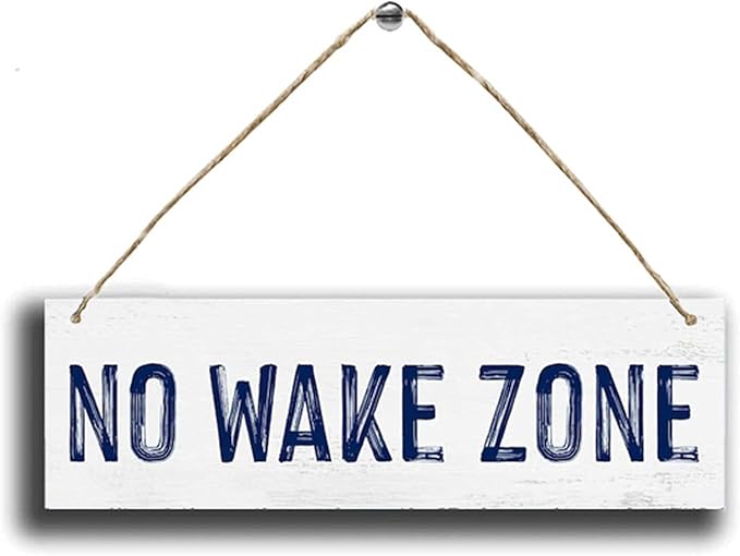 Rustic Wooden Signs No Wake Zone Sign Wall Art Decor Kitchen Cafe Pub Decor Gift 8x12 INCH