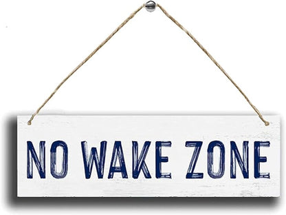 Rustic Wooden Signs No Wake Zone Sign Wall Art Decor Kitchen Cafe Pub Decor Gift 8x12 INCH