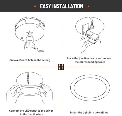 2 Pack Recessed Lighting 4 Inch with Junction Box, 5CCT 4 Inch Black LED Recessed Lights Dimmable 2700K/3000K/4000K/5000K/6000K, 9W 700lm Ultra Thin Recessed Lighting - ETL and Energy Star Certified