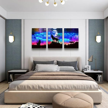 Lapremoly Wall Decor For Living Room Framed Canvas Wall Art For Bedroom Modern Family Pictures Bathroom Wall Decor Hang Wall Office Canvas Art Prints Home Decoration Wolf Abstract Paintings Artwork