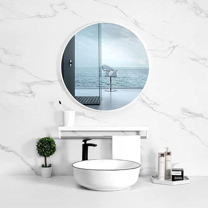 12'' Round Wall Mirror Tiles High Clear Reflecticon Self Adhesive Acrylic Mirror Sheets Circle Stickers for Bathroom, Bedroom, Door, Home Decor