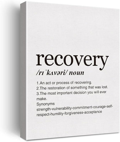 GTGIC Recovery Definition Print Canvas Wall Art Home Office Decor Modern Minimalist Painting 12x15 Canvas Poster Framed Ready to Hang Recovery Gift