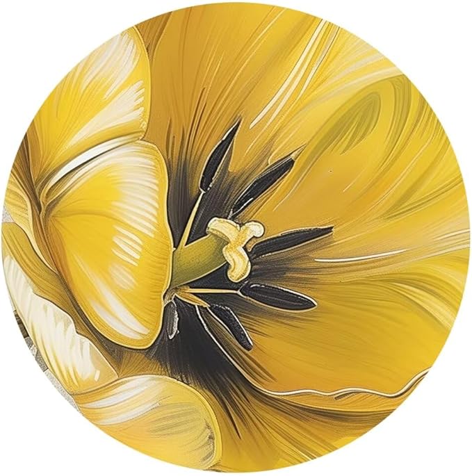Wall HDQ Tulip Decorative Painting for Bathroom Bedroom Living Room Office Home Decor Abstract Yellow Flowers Pictures Canvas Print Framed