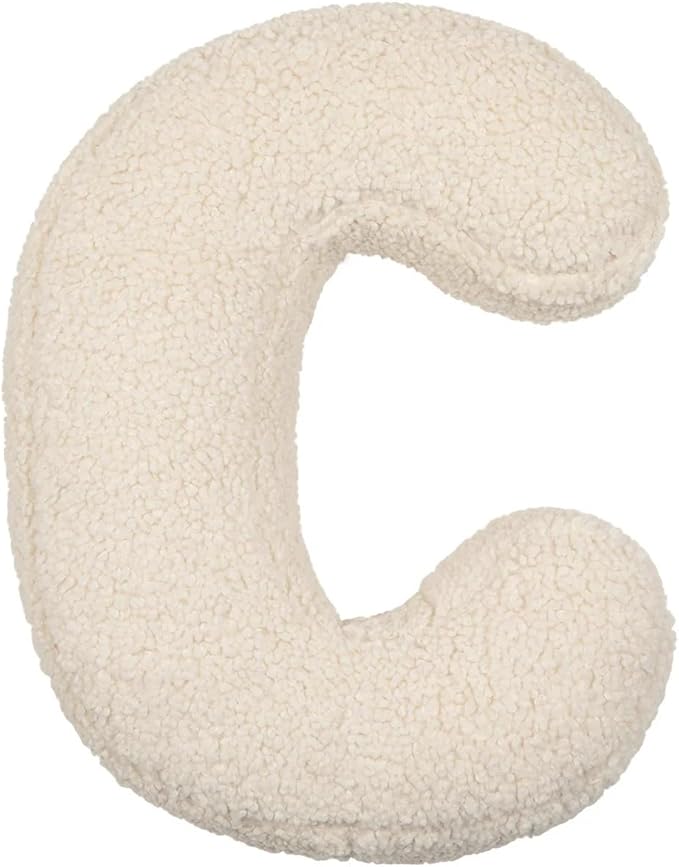 Letter Pillow English Letter Plush Pillow Cozy Lambswool Initial Throw Pillow Alphabets Letter Decorative Cushion Comforting Huggable Stuffed Cushion for Bedroom Sofa（15.7 * 13.8 * 3.9 in）