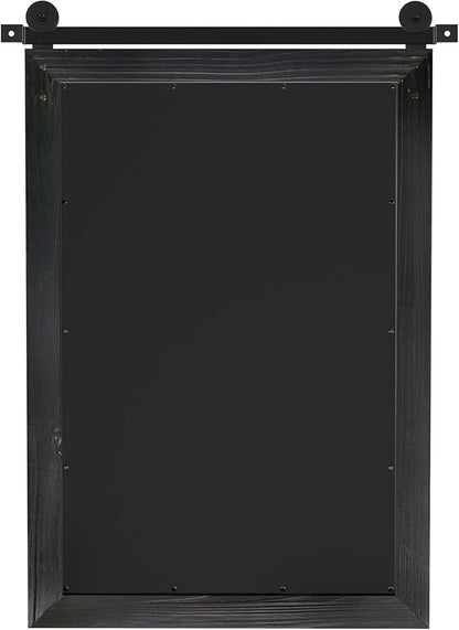 COGOOD Bathroom Mirrors for Over Sink - 42" x 29" Farmhouse Barn Door Mirror for Living Room, Entryway, Bedroom, Vanity Wall Decor Black
