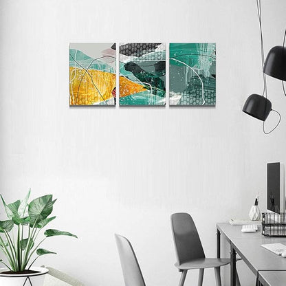 Canvas Wall Art For Living Room Abstract Wall Decor For Office Modern Bedroom Wall Decorations For Bathroom Hang Pictures Artwork Kitchen Wall Art Blue Watercolor Abstract Painting Home Decor 3 Piece