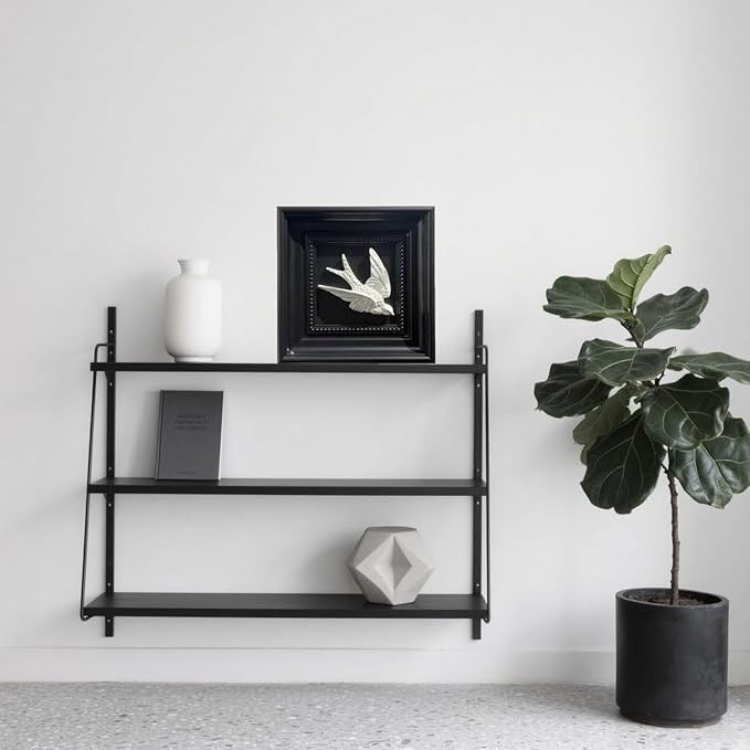 Bergamot 3D Plaster Swallow Wall Art Decor in Elegant Black Frame – 8.67" x 8.67" Bird Wall Sculpture, Timeless Home Accent for Living Room, Bedroom & Office