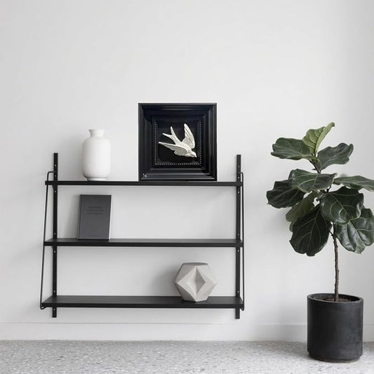 Bergamot 3D Plaster Swallow Wall Art Decor in Elegant Black Frame – 8.67" x 8.67" Bird Wall Sculpture, Timeless Home Accent for Living Room, Bedroom & Office