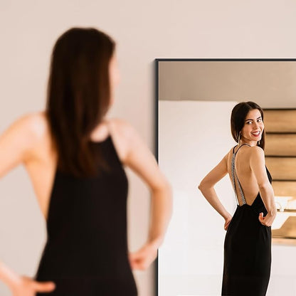 DESBING Black Bathroom Mirror for Wall, 30x50 Inch Rectangle Mirrors with Metal Frame, Modern Vanity Wall Mirror Decor for Entryway Hangs, Bathroom Living Room Horizontal or Vertical