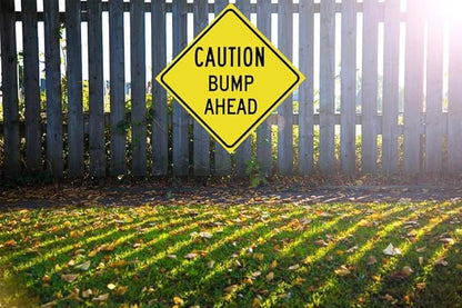Slow Down Sign, Caution Bumps Ahead Signs,Bump Ahead Road Sign Yellow Metal Tin Signs 12 x 12 Inch