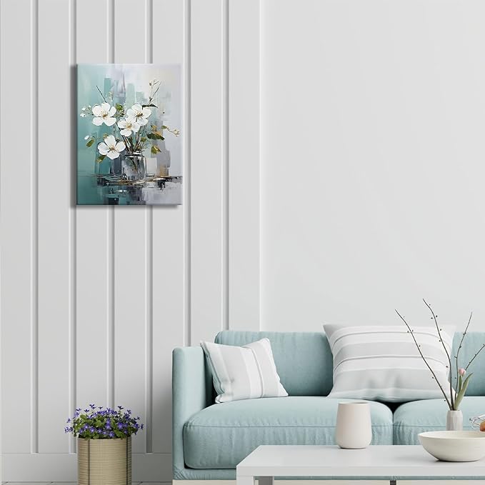 daktenn Floral Canvas Wall Art Green Bathroom Wall Art Pictures Wall Decor Home Decor Wall Decor for Bedroom Livingroom 12x16 Inches
