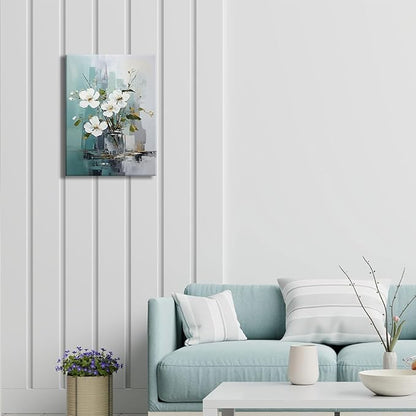 daktenn Floral Canvas Wall Art Green Bathroom Wall Art Pictures Wall Decor Home Decor Wall Decor for Bedroom Livingroom 12x16 Inches