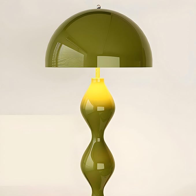 Modern Floor Lamp, Green, Metal, 59.1 Inch High, 3 Light Colors, Foot Switch Control