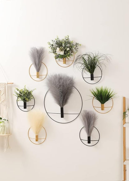 Pretty Jolly Boho Wall Decor Pampas, Wall-Mounted Metal Wall Art, Hanging Artificial Plant, Wall Decor for Living Room, Bedroom, Bathroom, Office, Dorm, Modern wall Decor 2 Pack