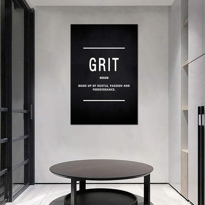 Yatsen Bridge Motivational Wall Art for Office Inspirational Canvas Painting Grit Noun Motto Posters Inspiring Quotes Pictures Sign Prints Artwork Home Living Room Wall Decorations Framed (24”Wx36”H)