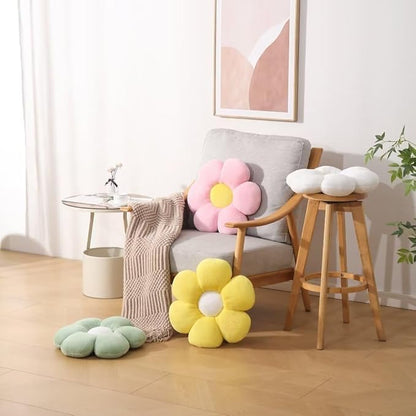 17.7 Inch Sage Green Flower Pillow – Daisy Shaped Cute Decorative Throw Pillow, Soft Floral Seating Cushion Floor Pillows for Sofa, Bed, Chair & Room Home Decorative Pillows Gifts