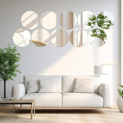 20PCS Round Mirrors for Centerpieces, Circle Mirror Centerpieces for Tables, Acrylic Mirror Tiles for Wall Table Wedding Centerpieces Mirror Plates for Candle Christmas Decorations DIY Craft (6inch)