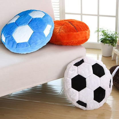 Blue Soccer Pillow Fluffy Soccer Ball Throw Pillow for Bedroom Decor Soft Sports Themed Room Accent Perfect for Soccer Decorations Easter Gifts 15.7 Inches