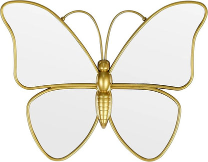 Decorative Butterfly Wall Mirror with Gold Plastic Frame (14.5x11.8inch)