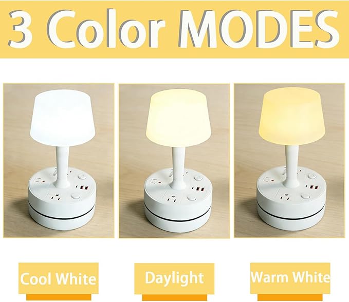 Small Table Lamp for Home Office and Nightstand, 3 Way Dimmable Desk Light with USB Charging Port