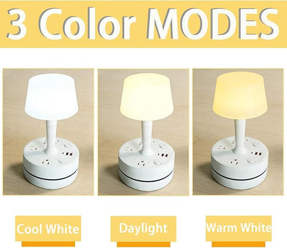Small Table Lamp for Home Office and Nightstand, 3 Way Dimmable Desk Light with USB Charging Port