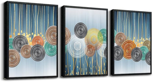 Black Framed Wall Art For Living Room Boho Wall Decor For Bedroom Fashion Wall Decorations For Office Wall Paintings Large Size Abstract Wall Pictures Artwork Home Decor of 3 Piece Framed Art Prints