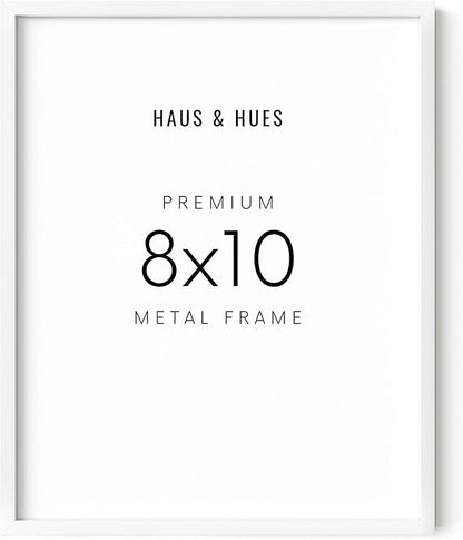 HAUS AND HUES 8x10 White Aluminum Frame - Modern Wall Art Display - Lightweight, Minimalist, Ready-to-Hang Vertically & Horizontally