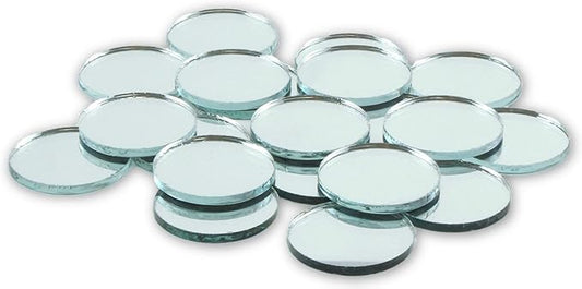 1 inch Small Mini Round Craft Mirrors Bulk 100 Pieces Mirror Mosaic Tiles