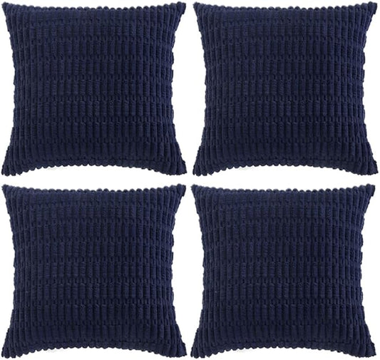 Fancy Homi 4 Packs Decorative Throw Pillow Covers for Living Room Couch Bed, Modern Farmhouse Boho Home Décor Accent Cushion Case, 26" x 26", Navy Blue