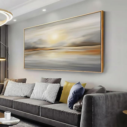 Framed Wall Art Abstract Seascape Canvas Printing Wall Decor Artwork for Living Room Bedroom Dining Room Home Office Decor 20x40inch
