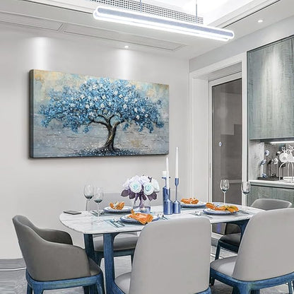 Wapluam Canvas Wall Art For Living Room Farmhouse Wall Decor Art For Bedroom Office Modern Decorations Tree Wall Paintings Blue Abstract Pictures Vintage Artwork Home Decor Posters 40"X20"