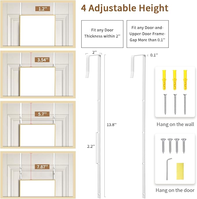 Door Mirror, Over The Door Full Length Mirror, 48"x14" Hanging Mirrors for Bedroom, Living Room, Entryway, Dorm, Gold