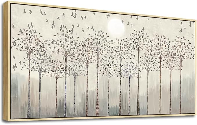 Scenery Abstract Wall Paintings Framed Canvas Wall Art For Living Room Large Office Wall Decor For Bedroom Wall Decorations Pictures Artwork Canvas Prints Boho Home Wall Decor Natural Wood Framed