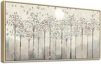 Scenery Abstract Wall Paintings Framed Canvas Wall Art For Living Room Large Office Wall Decor For Bedroom Wall Decorations Pictures Artwork Canvas Prints Boho Home Wall Decor Natural Wood Framed