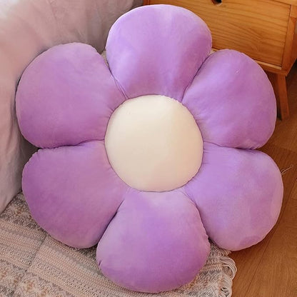 lannery Flower Plush Throw Pillows, Flower Floor Pillow Seating Cushion Toy for Reading, Room, Watching TV (25.6", Purple)