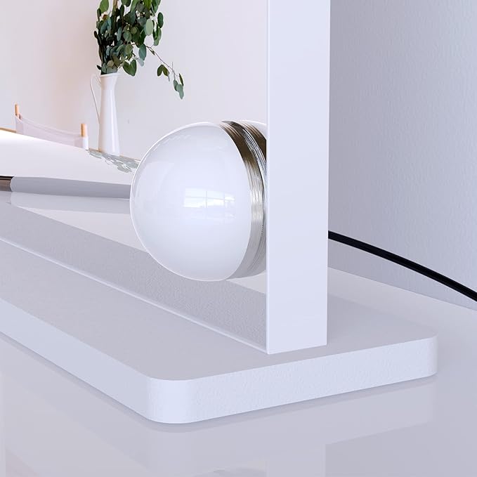 ANYHI Vanity Mirror with Lights, Large Hollywood Lighted Mirror with 14 Big LED Bulbs, Mirror with Lights for Makeup Desk, Smart Touch Control, Tabletop or Wall-Mounted, 24.4" x 19.7" (White)