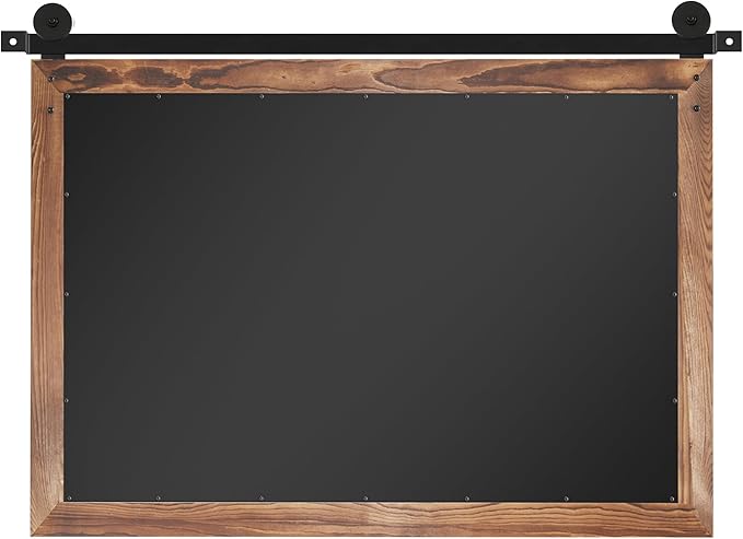 COGOOD Bathroom Mirrors for Over Sink - 42" x 29" Farmhouse Barn Door Mirror for Living Room, Entryway, Bedroom, Vanity Wall Decor Brown