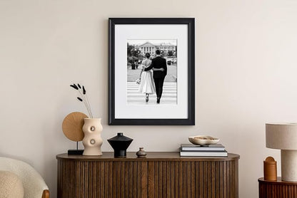 Yaetm 16x20 Picture Frame Matted to 11x14 Set of 4, 1.4" Wide Molding & Distressed Black Poster Frames 16 x 20 for Wall Gallery, Home and Office, Wall Mount (4 Pack, Black)