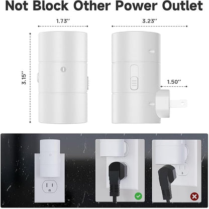 NIORSUN Night Lights Plug into Wall, Dimmable with 3 Color Modes & Auto On/Off Sensor, Ultra-Slim Nightlight for Hallway, Bathroom, Bedroom, Nursery, Kitchen (2 Pack, White)