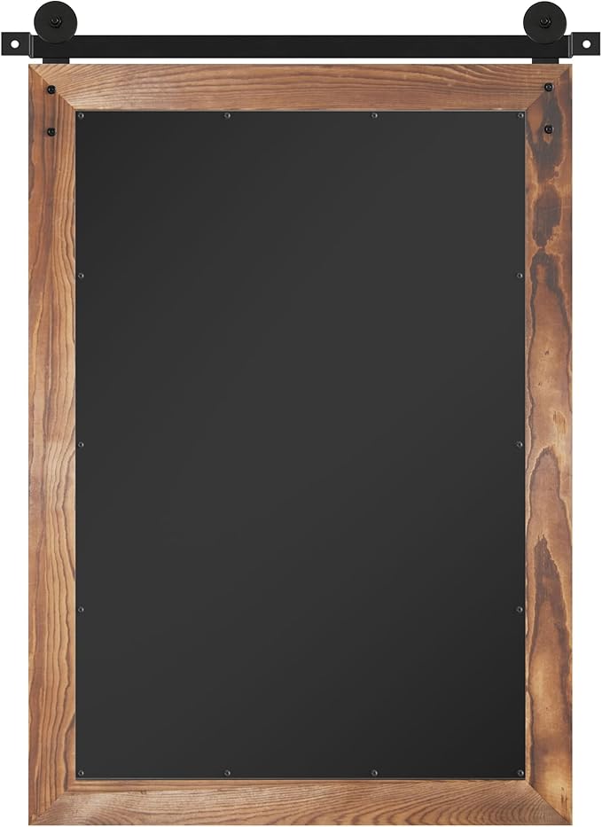 COGOOD Bathroom Mirrors for Over Sink - 22 x 30 Farmhouse Barn Door Wall Mirror for Bathroom, Living Room, Entryway Wall Decor Brown