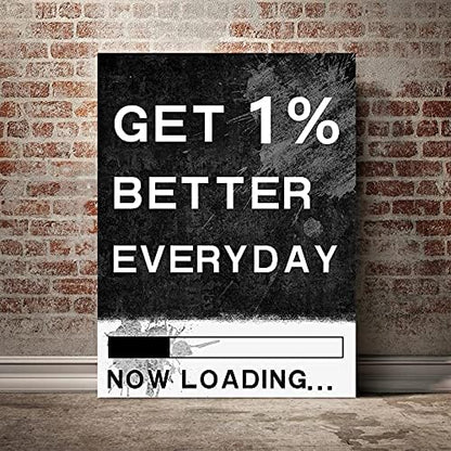 Extra Large 1 Big Panel Everyday Get Better Motivational Canvas Poster Prints Wall Art Modern Office Decor Canvas Painting Picture for Gym Dance Room Wall Decor Gift Choice for Teen Men-28 Wx44 H