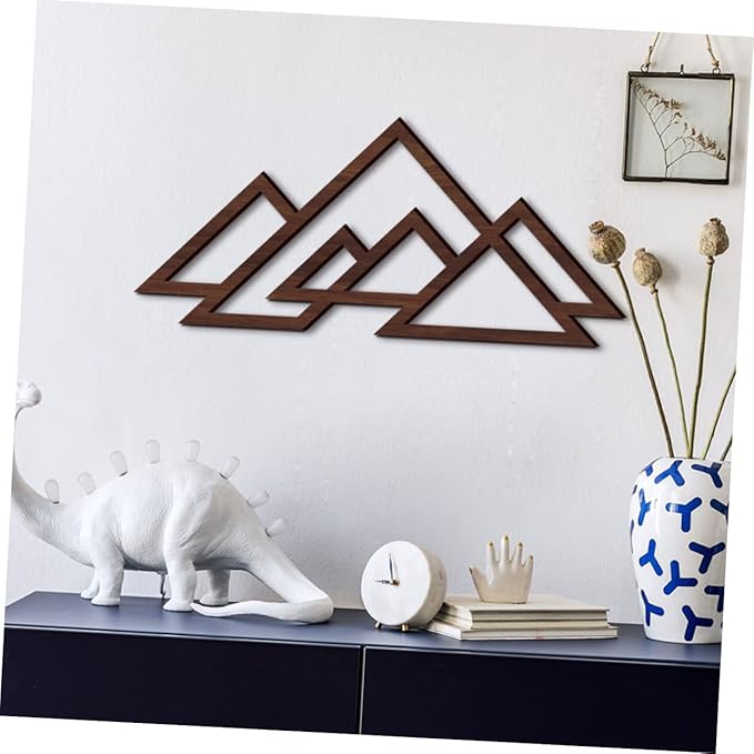 Cabilock Decorative Abstract Wall Decor Wall Ornament Wooden Craft Wood Mountain Decor