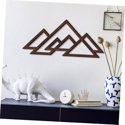 Cabilock Decorative Abstract Wall Decor Wall Ornament Wooden Craft Wood Mountain Decor