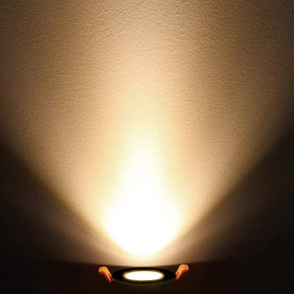 inShareplus 2 Inch LED Downlight, 3W Recessed Lighting COB Dimmable, 3000K Warm White, CRI80, Black Trim, Ceiling Lights with LED Driver, 1 Pack
