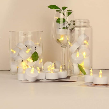 200Pack Battery Tea Lights Candles - LED Tea Lights Realistic Bright Flickering Holiday Gift Operated Flameless LED Tea Light for Festival& Celebration Warm Yellow Battery Powered(sets of 100*2)