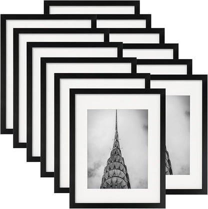 8.5x11 Picture Frames Black Set of 12 for Wall Gallery Collage Photo Frames or Tabletop Display