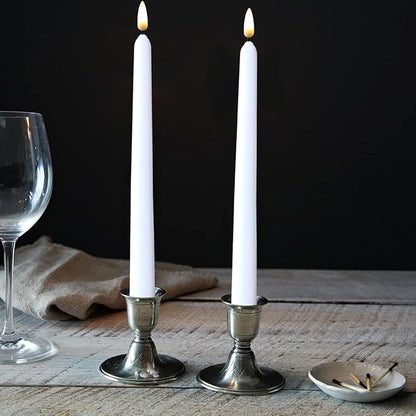 NONNO & ZGF 10 Pack White Flameless 11'' Wax Coverd Taper Candles with 2 Remote/Timer, LED Battery Bright Flickering Candle for Proposal, Wedding, Festive Candlelight Dinner and Home Decor