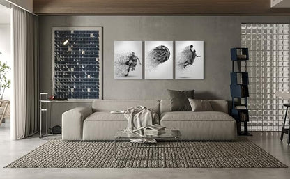 Basketball Canvas Wall Art Prints Set of 3, Framed Basketball Posters Wall Decor, Sports Room Decor For Men Kids Teenagers, Basketball Poster Set For Bedroom Man Cave, Boys Bedroom Decor
