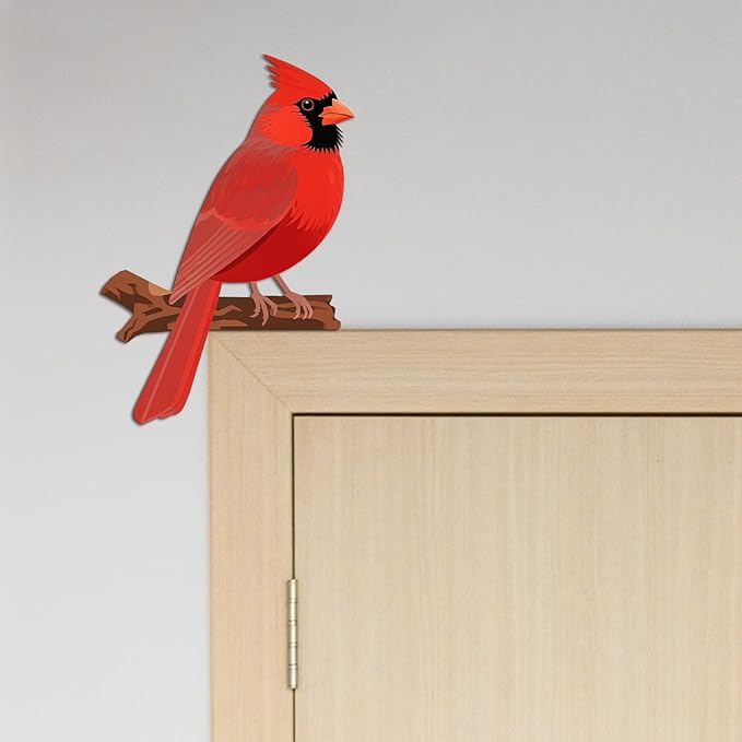 COLOR VALLEY ART Cardinal Door Topper Wall Decor, Wooden Branch Design, 9.8 x 9 inches, Hummingbird Corner Frame Decoration (2Pcs Hummingbirds)