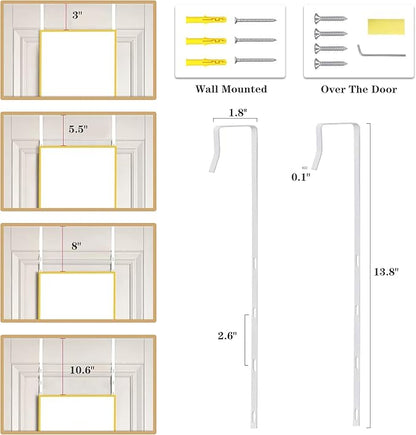Full Length Door Mirror 14x48, Metal Frame with Protective Film, No-Drilling Hanging or Wall Mount (Horizontal/Vertical), Hooks & Hardware Included, Full Body Mirror for Bedroom, Dorm, Gold